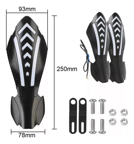 Cubre Puños Moto Handguars Motocicleta Con Luz Led Universal