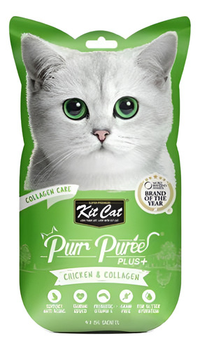 Kit Cat Purr Purée Pollo Ostión - Snack Premio Húmedo Gatos