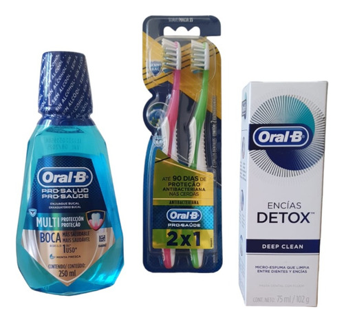 Cuidado Dental Diario Oral B Cepillos,enjuague Y Pasta Detox