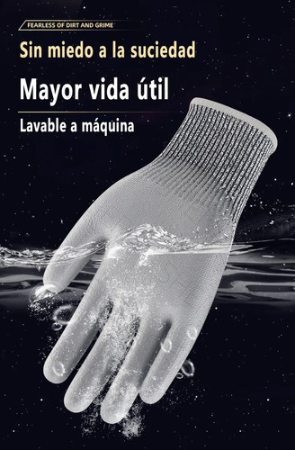 5 Pares Guantes Anticorte Nivel 5 Guantes Industriales Hppe Gris S