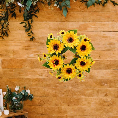 Corona Decorativa De Girasoles De Imitación Longitud 43cm