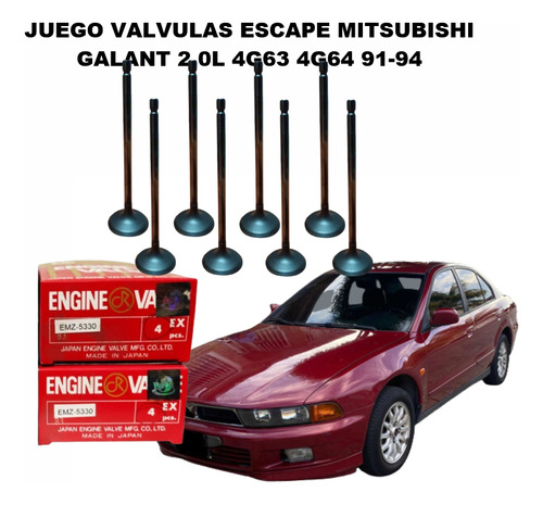 Juego Valvulas Escape Mitsubishi Galant 2.0l 4g63 4g64 91-94