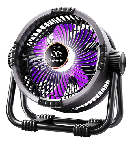 Ventilador De Camping Multiusos Con Gancho Colgante Con Gris