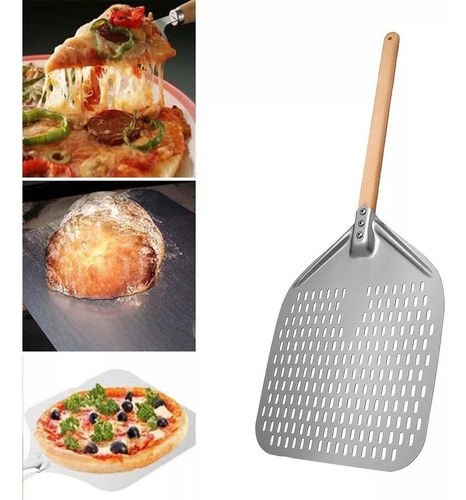 Lj Pala For Pizza De 30 Cm Con Agujeros, Alumini, Mango