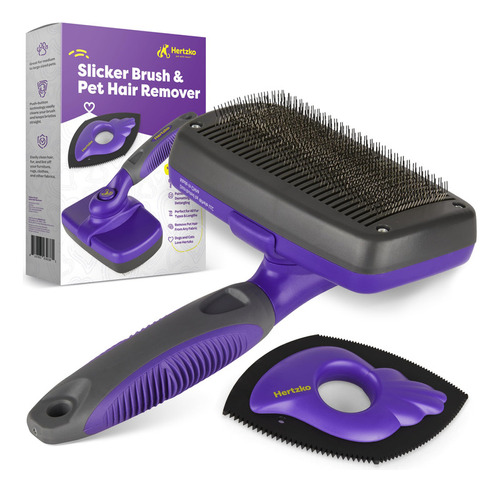 Cepillo Deslanador Hertzko Slicker Brush & Pet Hair Remover