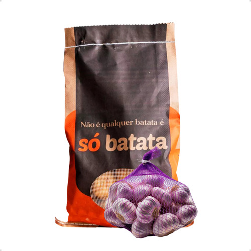 Kit Batata Branca Inglesa 5kg E Alho Roxo 500gr Saco