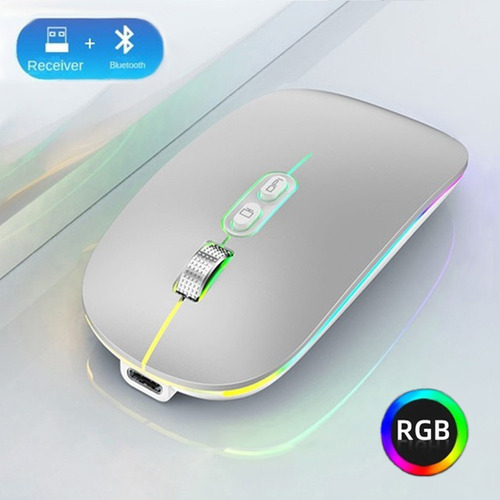 Mouse Recargable Bluetooth Carga Tipo C Rgb Led Gamer