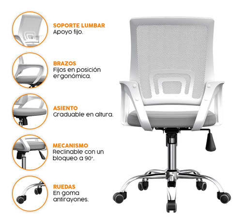 Silla De Oficina Atlantis Inter Gris Bonno