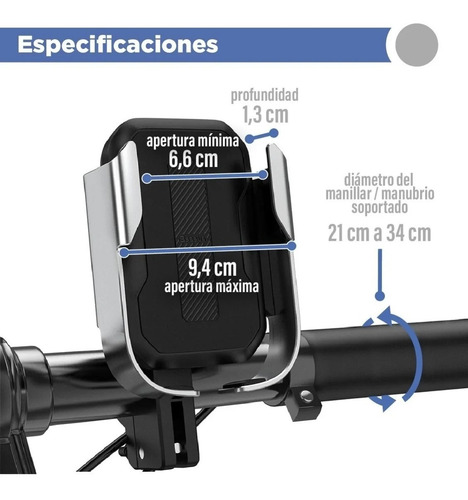 Imagen 2 de 10 de Soporte Celular Armor Aluminio Bicicleta Moto Gps Baseus