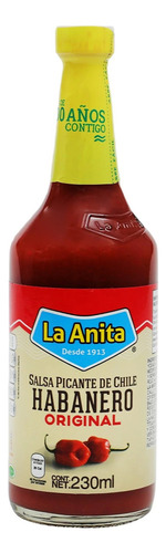 Salsa La Anita De Chile Habanero Original Roja 230ml