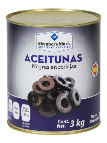 Aceituna Negra Member's Mark En Rodajas 3 Kg
