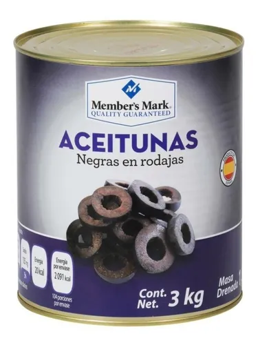 comprar Aceituna Negra Member's Mark En Rodajas 3 Kg