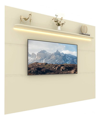 Painel Para Tv Com Led Royal 220 Off White - Gelius