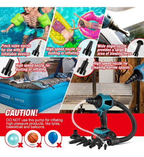 Pistola De Aire Recargable Con Boquillas Air Dust Multifunci