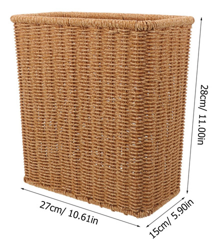 Bote De Basura Tejido, Pequeño Bote De Basura Rectangular