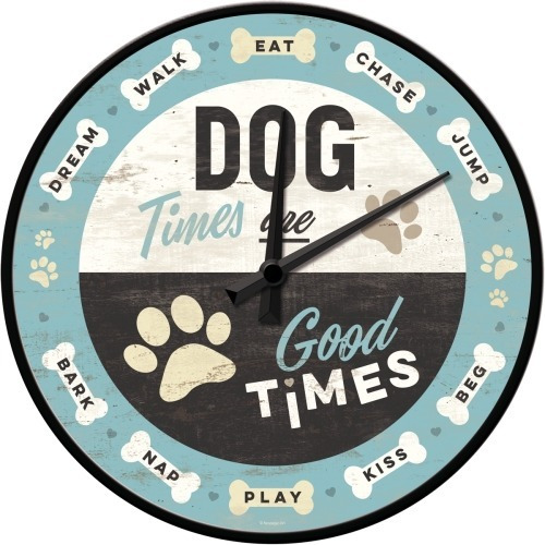 Reloj De Pared Nostalgic-art® Dog Times Blanco