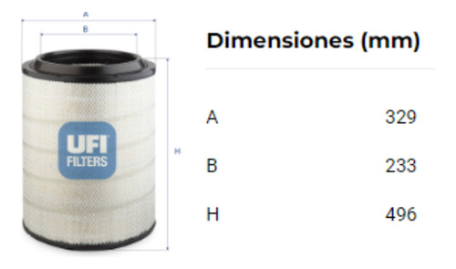 Filtro Ufi 27.f18.00 = Rs4642 P606720 Af26472m Laf9201