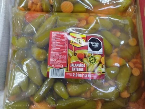 Pack 2 Chiles Jalapeño Entero Faro Bola 3 Kg C/u Restaurante