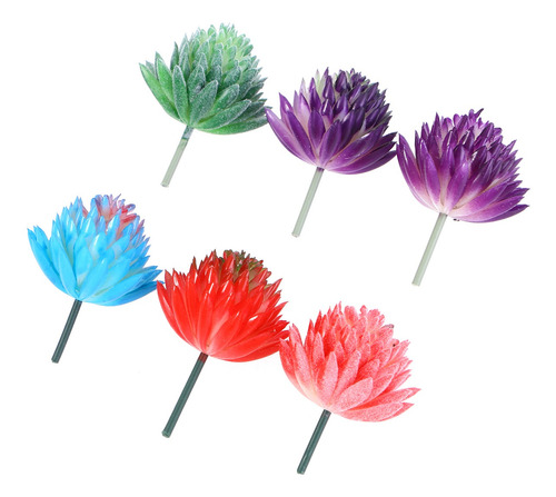 6 Piezas De Cactus Suculentas Artificiales Realistas De Plás