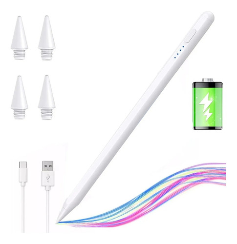 Pluma Lápiz Óptico Stylus Capacitivo Para iPad (2018-2025) Carga Rápida Con Diseño Magnético,rechazo Palma, Para Apple iPad (11/10/9/8/7/6 Generación), Pro (12,9 /11 /13 , M4), Air (3/4/5/m2/m3)