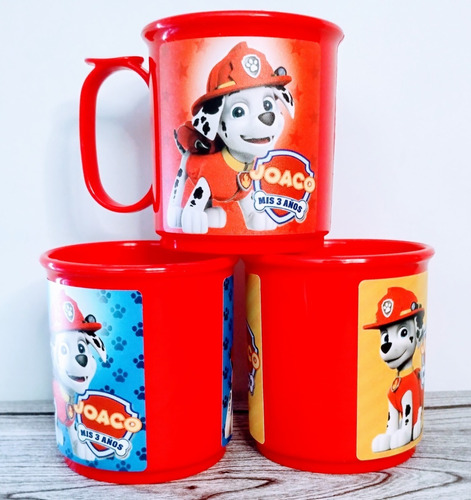 Tazas Plásticas Pers. Souvenir Infantil Ambas Caras X25 Unid