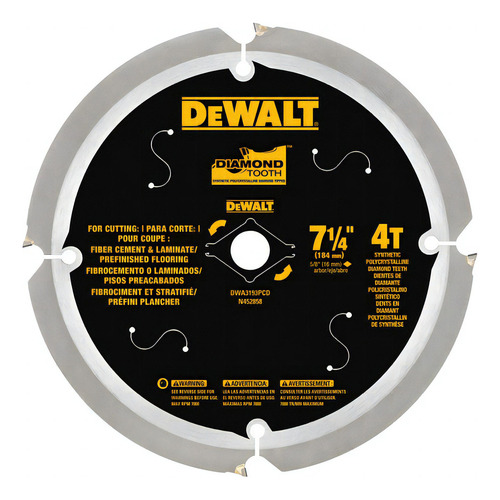 Disco de serra de fibrocimento Dewalt DWA3193pcd 7-1/4 '