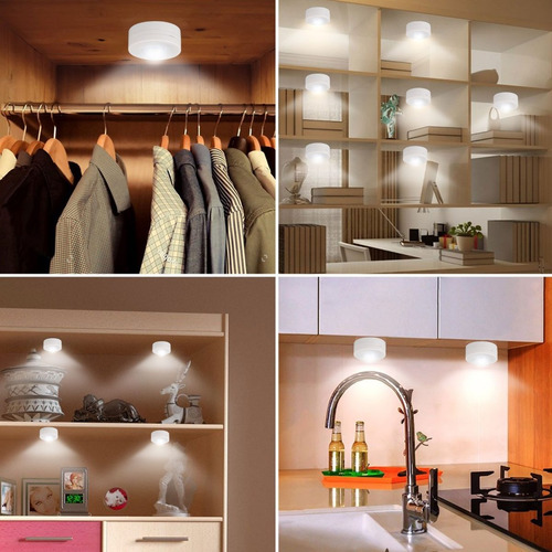 Set De 6 Luces Led Inalámbricas, 4000k, Para Cocina, Bajo