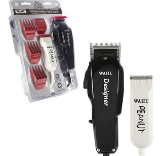 Corta Pelo Y Terminadora Alambricas Calidad Profesional Wahl All Star Combo Color Negro