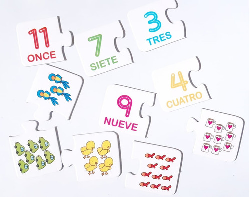 Imagen 3 de 9 de Juego De Asociación Números Con Imágenes. Juegos Didácticos