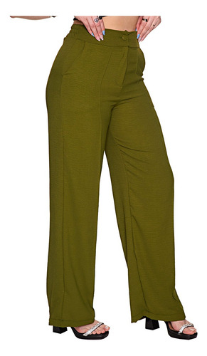 Calça Feminina Duna Pantalona Com Botão E Zíper Sweet Marry