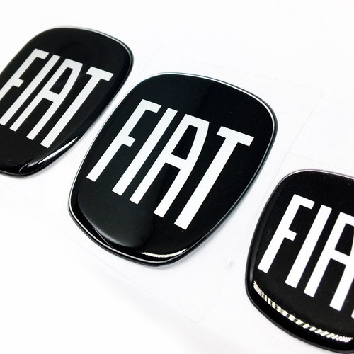 Imagem 7 de 9 de 7 Adesivos Emblema Fiat Preto Novo Palio