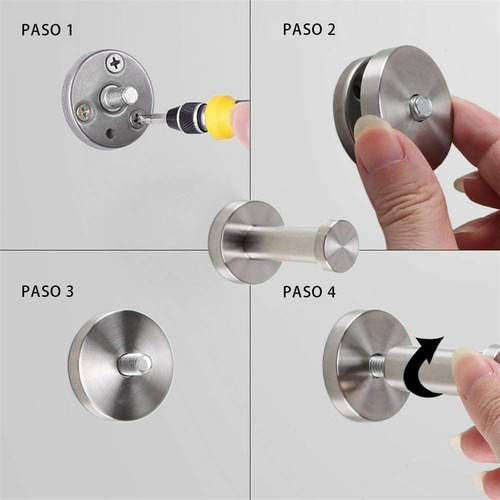 6 Ganchos Pared Acero Inoxidable Para Colgar Ropa Y Toallas