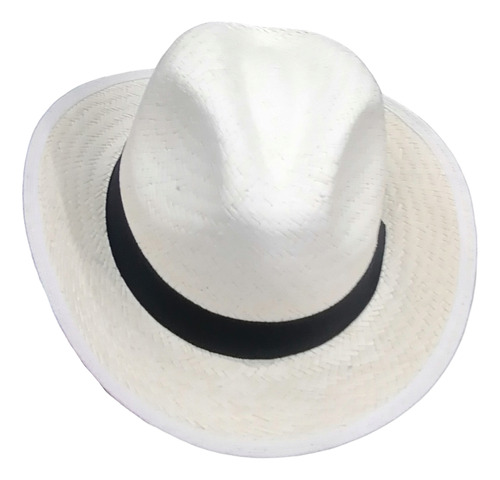 Sombrero De Paja Elegante En Color Blanco Para Niño 