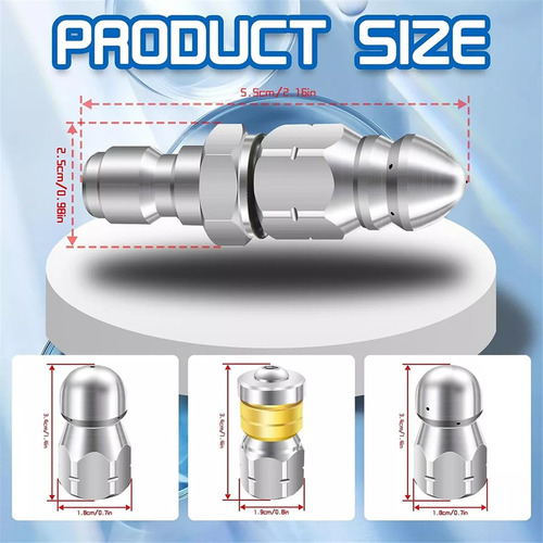 Kit Limpiador De Tuberías De Alta Presión Quick 1/4 Con Cone