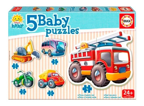 Rompecabeza Puzzle Baby X 5 Educa Vehiculos 18023