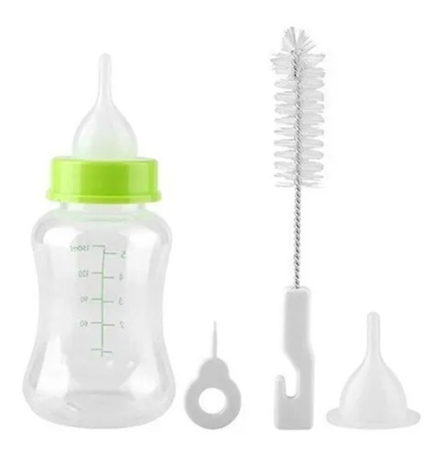 Kit Mamadera 150ml Con Cepillo Limpiador Para Cachorros