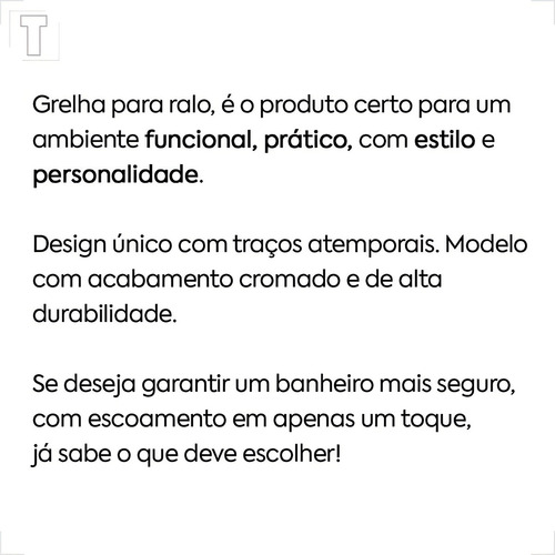 Grelha Kimetais Inox 10x10 Quadrada Click