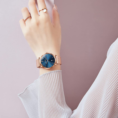 Reloj Olevs Para Mujer En Oro Rosa Con Cuarzo Impermeable Y