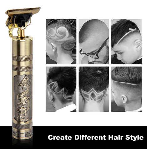 Cortadora De Pelo Inalámbrica Recargable Retro Con Peines Pa