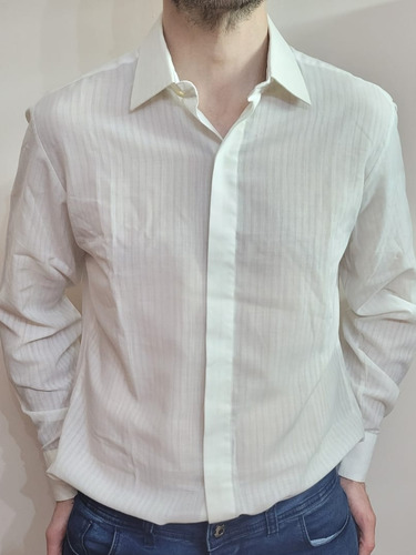 Camisa Fina De Vestir Marca Van Heusen Blanca Con Cartera