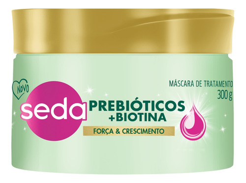 Máscara de tratamento Prebióticos + Biotina Força e Crescimento 300g Seda