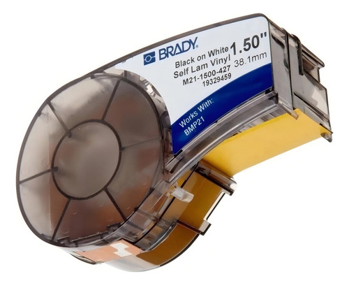 Cinta adhesiva autolaminada Brady, 38 mm, M21-1500-427, 4,27 m, color blanco y negro