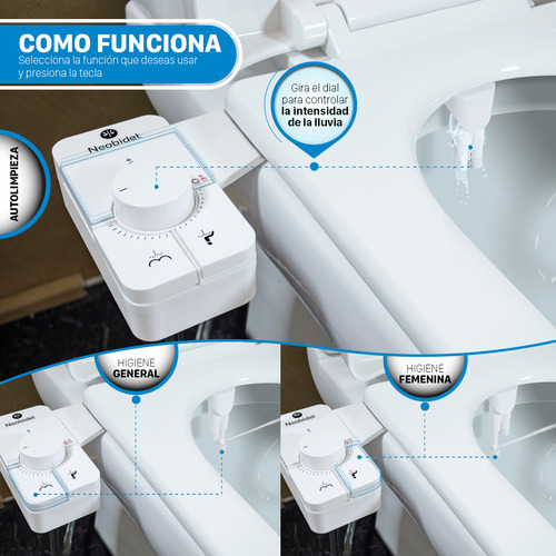 Bidet Para Inodoro Neobidet Qubo Grifería Universal + Kit In Blanco