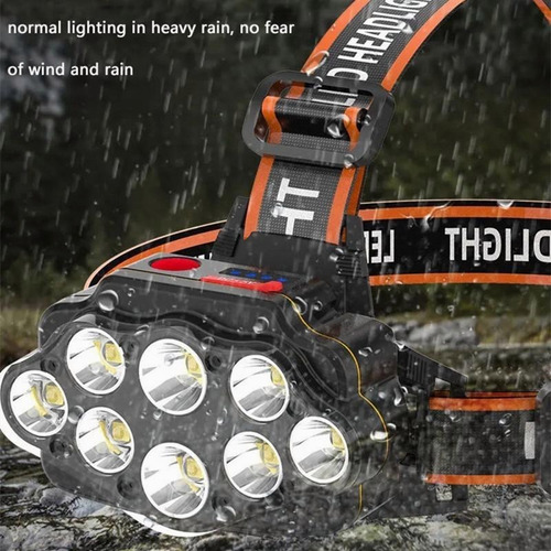 Lampara Cabeza Recargable 13000lúmenes Linterna Frontal Led