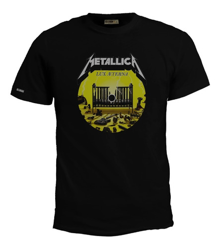 Camiseta Estampada Metallica Logo Con Forma De Cd Banda Bto 