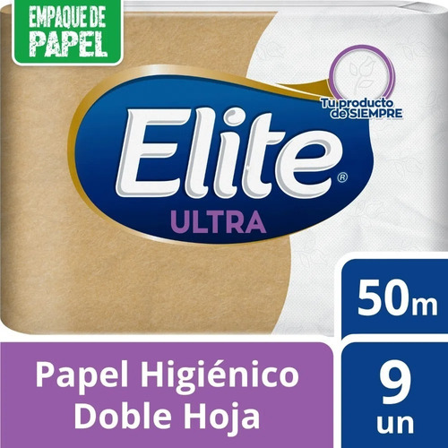 Papel Higiénico Elite Ultra Dob Hoja Biodegradable 9 Un 50 M