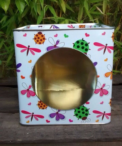 Latas Cuadradas Con Visor Como Las Antiguas, Para Galletitas