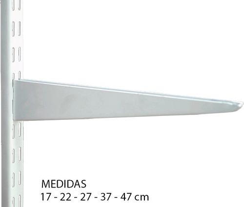 Mensula Metalica - Reforzada - 17cm Doble Enganche Para Riel