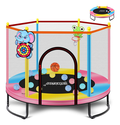 Trampolines Rosas De 60 Pulgadas Para Niños, Mini Trampolín