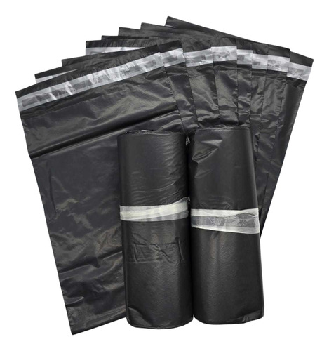 100 Bolsas Sobre Paquetería Ecommerce Envíos 25x35cm Negro / Be-003